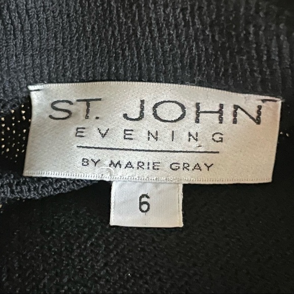 St. John Evening Black Studded Embellished Santana Knit Blazer Size 6 - Picture 9 of 10